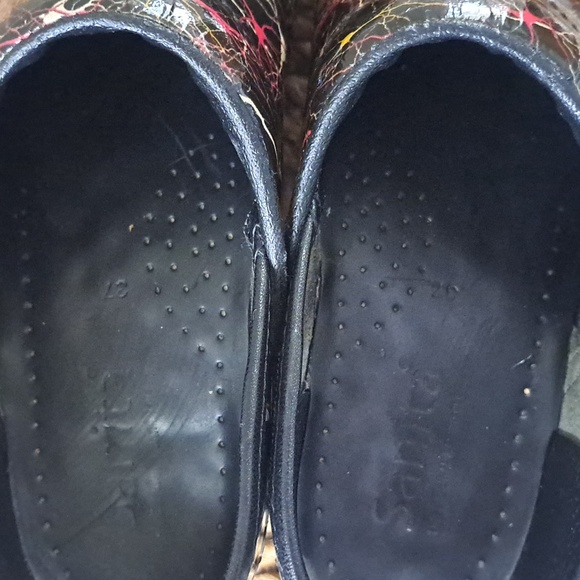 Sanita Womens Original Danish Clog Slip Ons Splatter Paint Print/Black Size EU37 - Picture 8 of 10